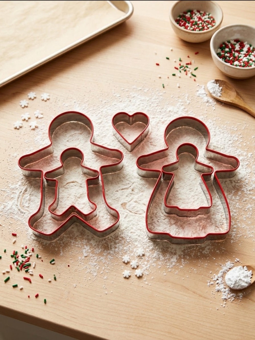 Sur La Table Red Gingerbread Family Cookie Cutter Set